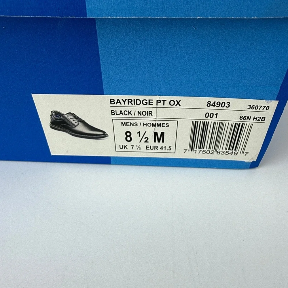 Nunn Bush Bayridge PT OX Leather Plain Toe Oxford Shoes Mens 8.5 M Black NIB